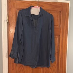 Women's Blue Long Sleeve Top
